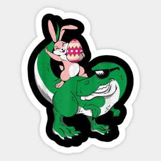 Bunny Riding T-Rex Cute Dino-saur Happy Easter Sticker